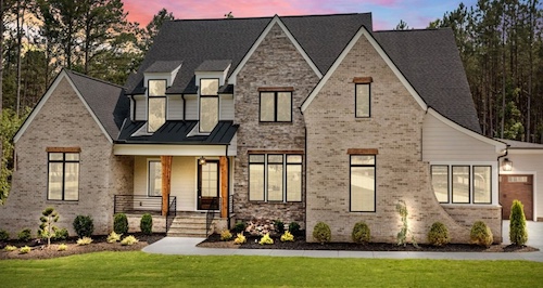 Brixley Home with Lights on