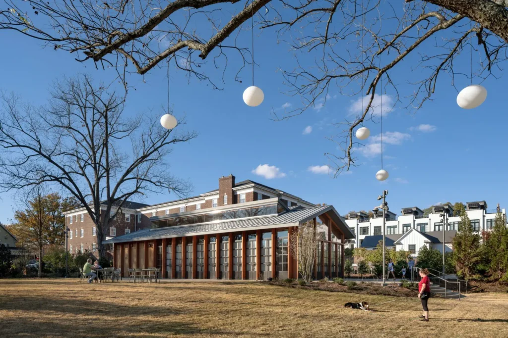 The gathering house and lawns at Downtown Cary Park
