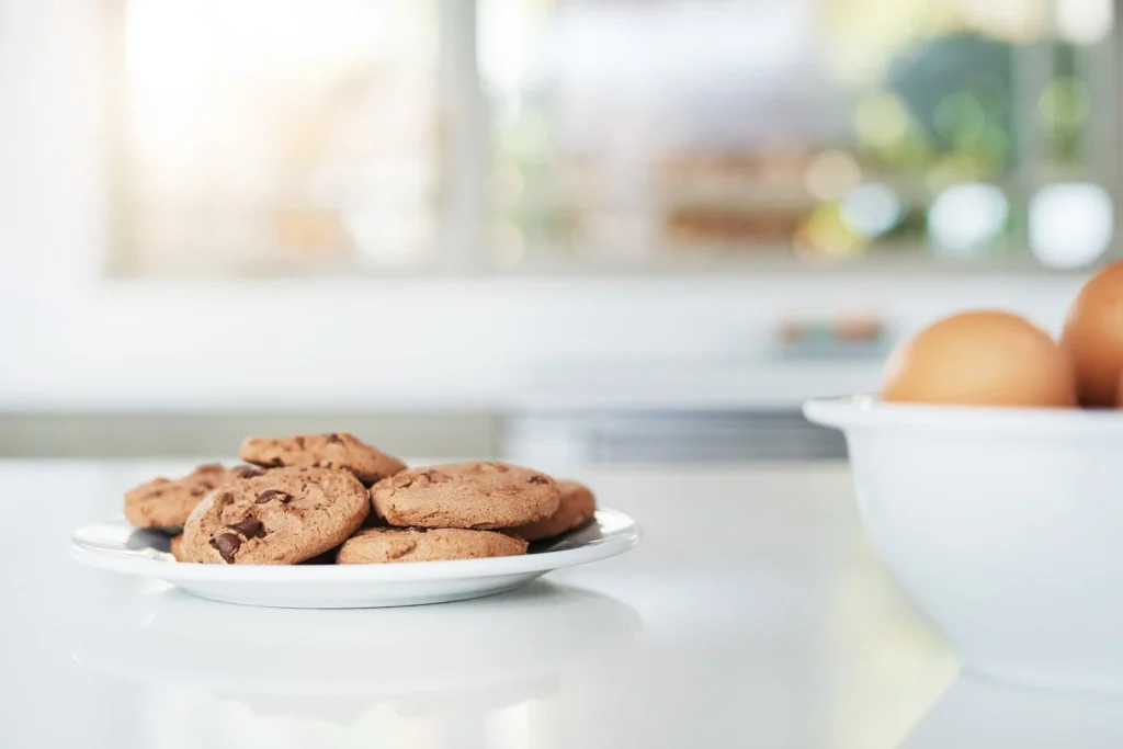 A plate of fresh baked chocolate chip cookies is a great option if you're wanting to host a successful open house