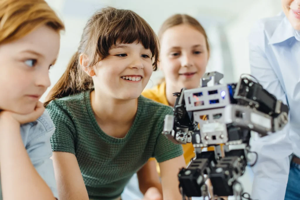 Students work on a robotics project at one of the STEAM schools in the Triangle