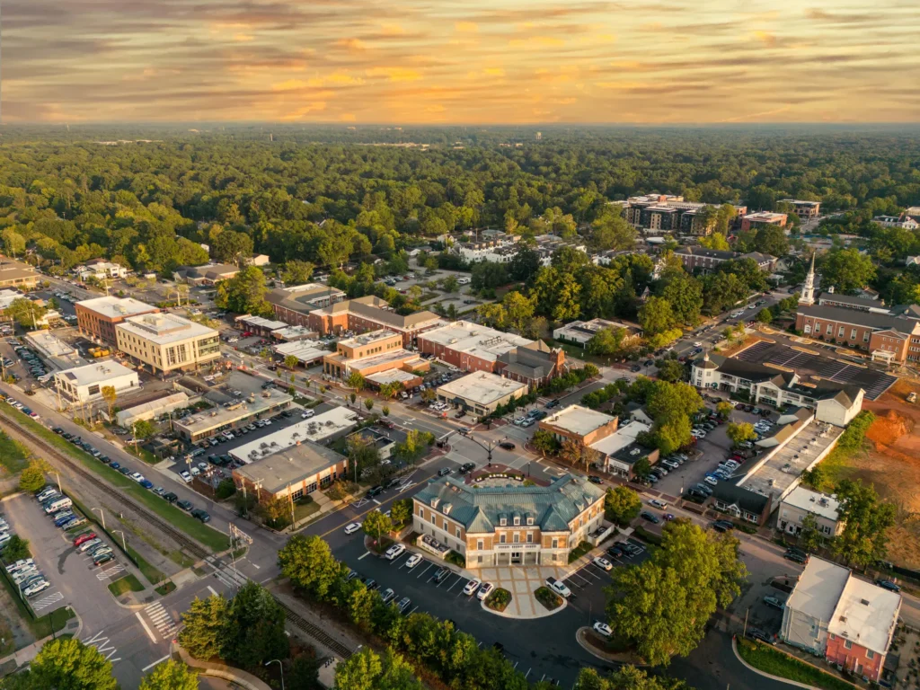 An aerial view of Cary, North Carolina 